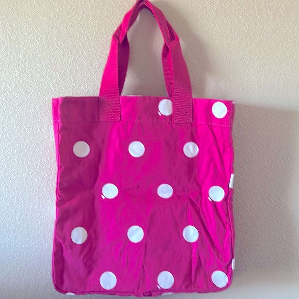 *SOLD* PINK Polka Dot Vintage Tote Bag NWT Victoria Secret Y2K - Picture 2 of 5
